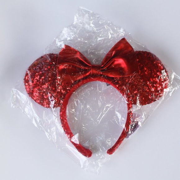Disney Red Sequin ears with red bow - Picture 3 of 3